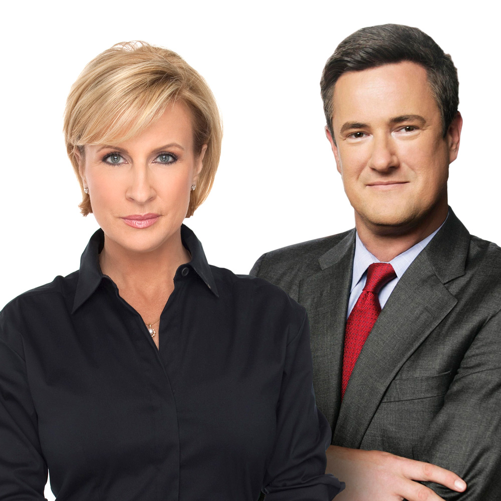 The smiling faces of Mike Brzezinski and Joe Scarborough