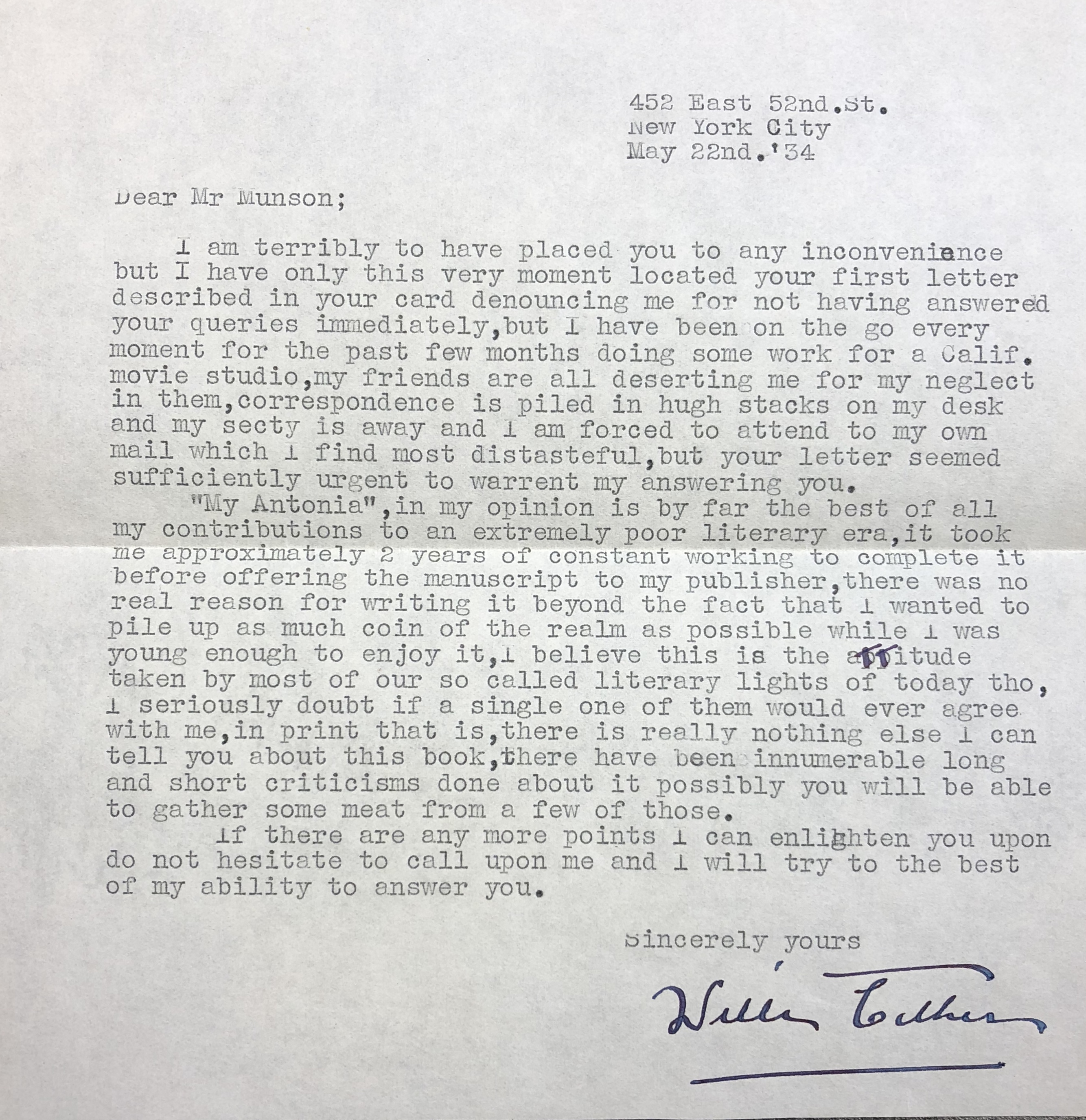 Drew University Library’S Willa Cather Collection